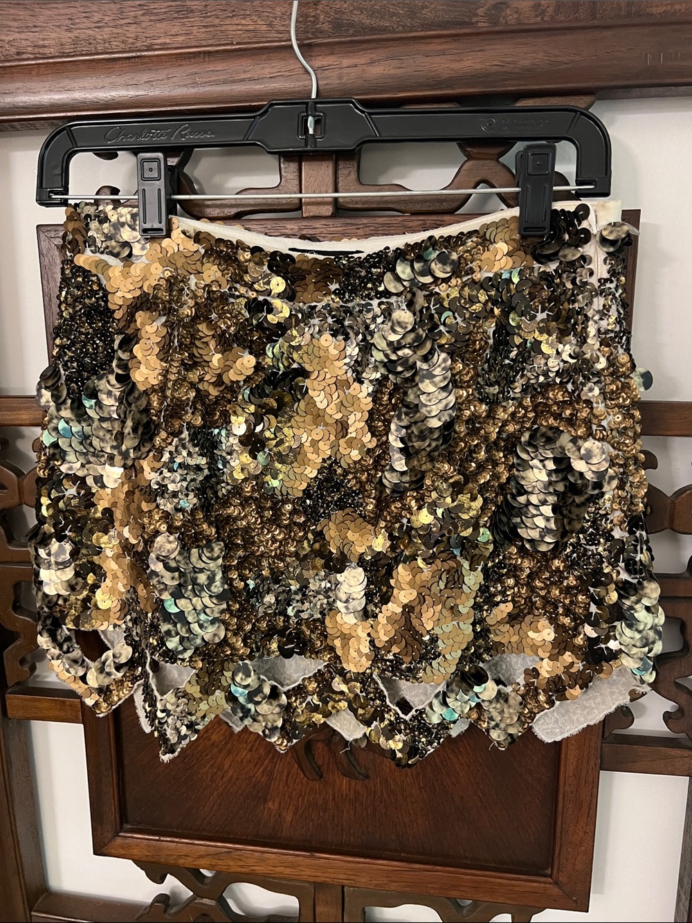 Gold Sequin Ibiza Party Mini Skirt